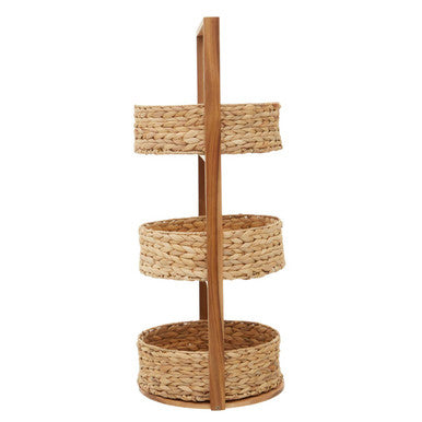 Orsina Arles 3-Tier Water Hyacinth Storage Caddy | Woven Home Organizer