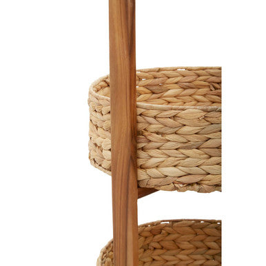 Orsina Arles 3-Tier Water Hyacinth Storage Caddy | Woven Home Organizer