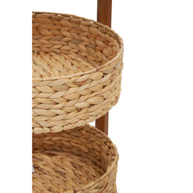 Orsina Arles 3-Tier Water Hyacinth Storage Caddy | Woven Home Organizer