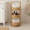 Orsina Arles 3-Tier Water Hyacinth Storage Caddy | Woven Home Organizer
