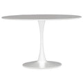 Orsina Laila Round Dining Table – Large White Wood Top Tulip Table