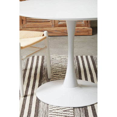 Orsina Laila Round Dining Table – Large White Wood Top Tulip Table