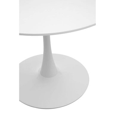 Orsina Laila Round Dining Table – Large White Wood Top Tulip Table
