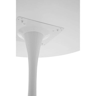 Orsina Laila Round Dining Table – Large White Wood Top Tulip Table