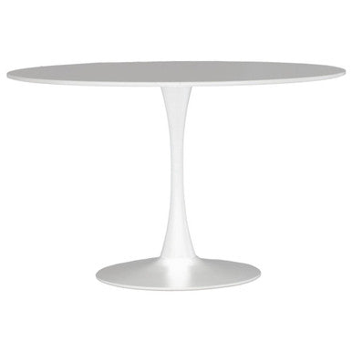 Orsina Laila Round Dining Table – Large White Wood Top Tulip Table