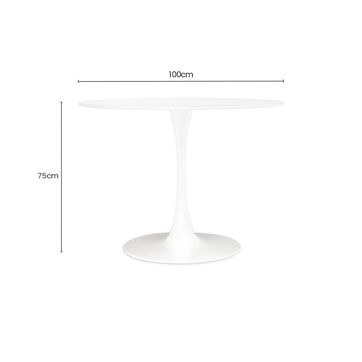 Orsina Laila Round Dining Table – White Small Pedestal Kitchen Table