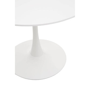 Orsina Laila Round Dining Table – White Small Pedestal Kitchen Table