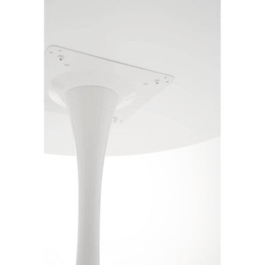 Orsina Laila Round Dining Table – White Small Pedestal Kitchen Table