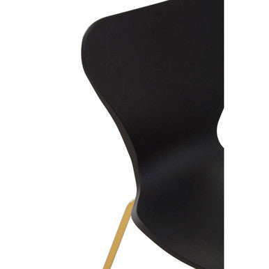 Orsina Laila Dining Chair – Ergonomic Black Seat with Gold Chrome Legs