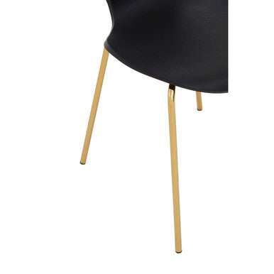 Orsina Laila Dining Chair – Ergonomic Black Seat with Gold Chrome Legs