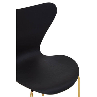 Orsina Laila Dining Chair – Ergonomic Black Seat with Gold Chrome Legs