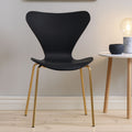 Orsina Laila Dining Chair – Ergonomic Black Seat with Gold Chrome Legs