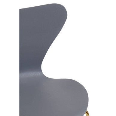 Orsina Laila Dining Chair – Grey Contoured Seat with Gold Chrome Legs