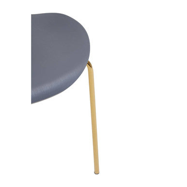 Orsina Laila Dining Chair – Grey Contoured Seat with Gold Chrome Legs