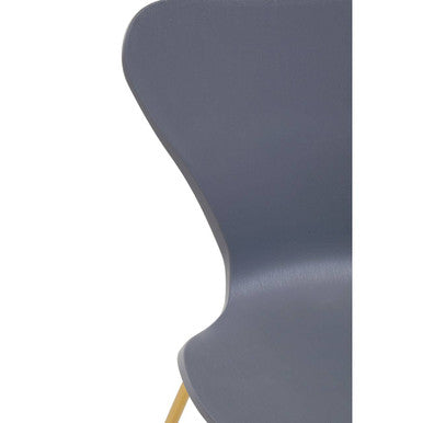 Orsina Laila Dining Chair – Grey Contoured Seat with Gold Chrome Legs