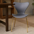 Orsina Laila Dining Chair – Grey Contoured Seat with Gold Chrome Legs