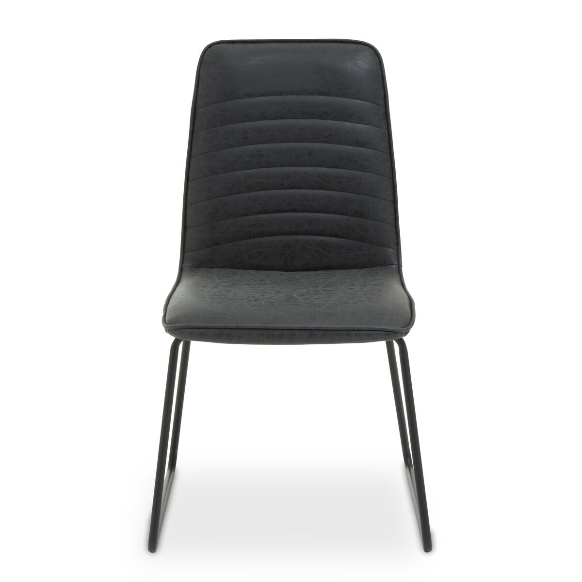 Orsina New Foundry Black Leather Effect Armless Industrial Accent Chair