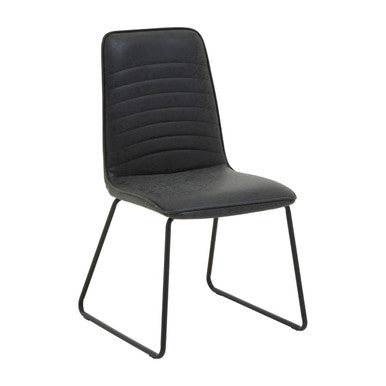 Orsina New Foundry Black Leather Effect Armless Industrial Accent Chair
