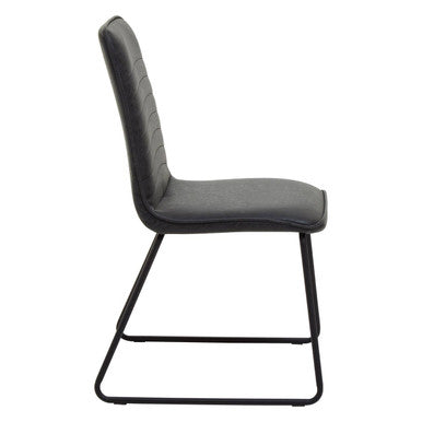 Orsina New Foundry Black Leather Effect Armless Industrial Accent Chair