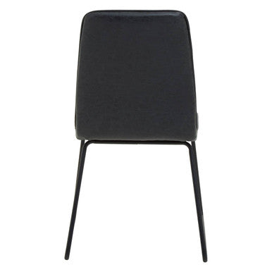 Orsina New Foundry Black Leather Effect Armless Industrial Accent Chair