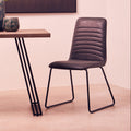 Orsina New Foundry Black Leather Effect Armless Industrial Accent Chair