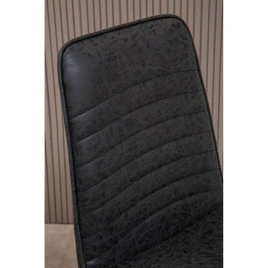 Orsina New Foundry Black Leather Effect Armless Industrial Accent Chair