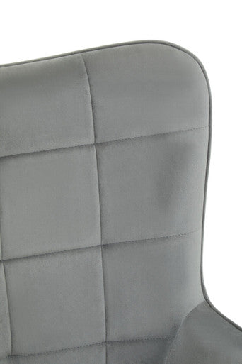 Orsina Stockholm Grey Velvet Accent Chair – Tufted with Gold Legs