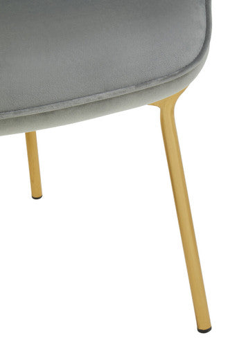 Orsina Stockholm Grey Velvet Accent Chair – Tufted with Gold Legs