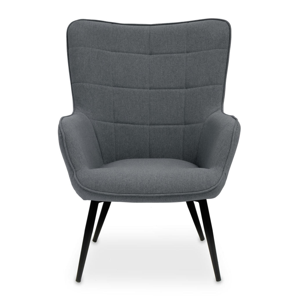 Orsina Stockholm Grey Fabric Armchair – Modern Tufted Accent Chair
