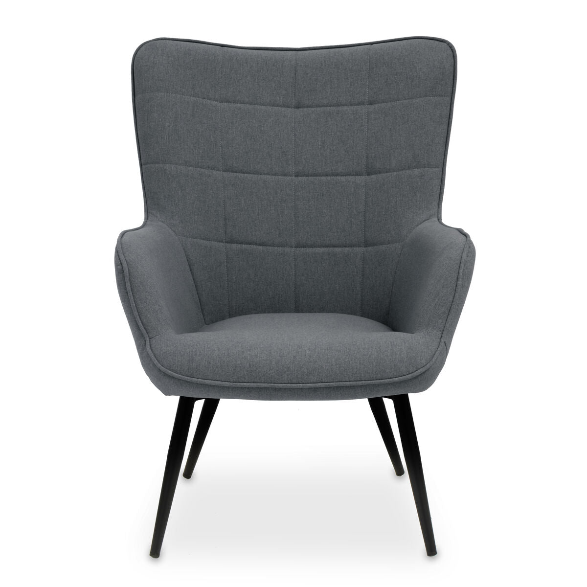 Orsina Stockholm Grey Fabric Armchair – Modern Tufted Accent Chair