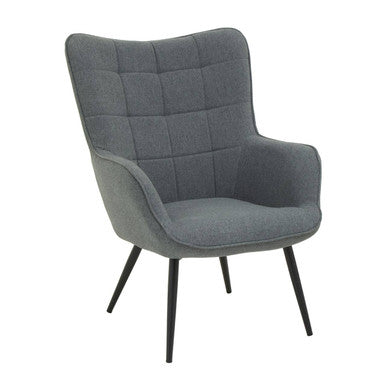 Orsina Stockholm Grey Fabric Armchair – Modern Tufted Accent Chair