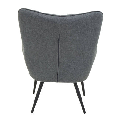 Orsina Stockholm Grey Fabric Armchair – Modern Tufted Accent Chair