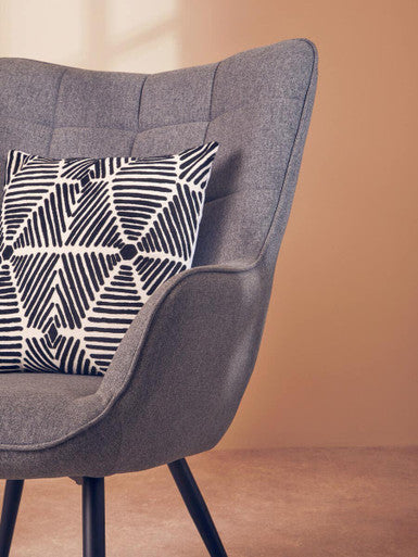 Orsina Stockholm Grey Fabric Armchair – Modern Tufted Accent Chair