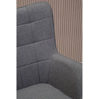 Orsina Stockholm Grey Fabric Armchair – Modern Tufted Accent Chair