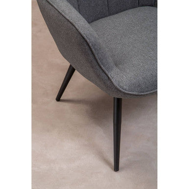 Orsina Stockholm Grey Fabric Armchair – Modern Tufted Accent Chair