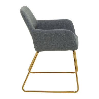 Orsina Stockholm Grey and Gold Dining Chair | Modern Sculpted Seating