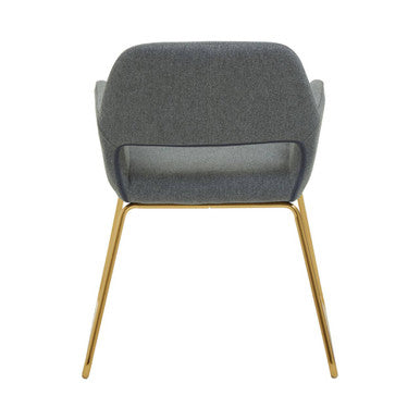 Orsina Stockholm Grey and Gold Dining Chair | Modern Sculpted Seating