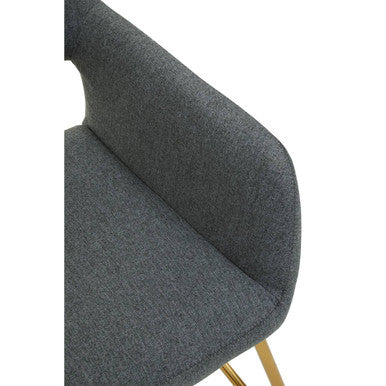 Orsina Stockholm Grey and Gold Dining Chair | Modern Sculpted Seating
