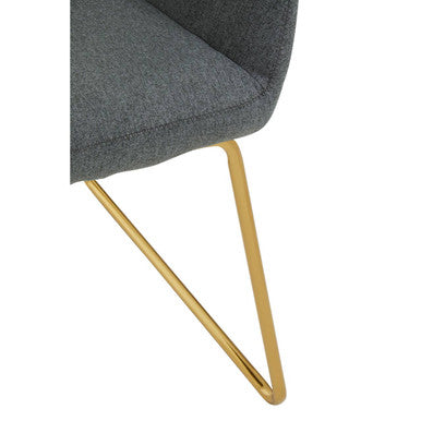 Orsina Stockholm Grey and Gold Dining Chair | Modern Sculpted Seating
