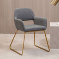 Orsina Stockholm Grey and Gold Dining Chair | Modern Sculpted Seating