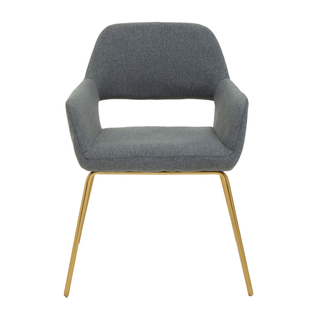 Orsina Stockholm Grey and Gold Dining Chair | Modern Sculpted Seating