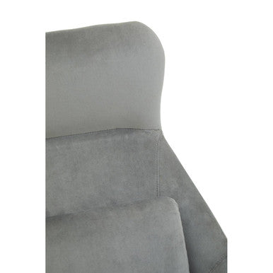 Orsina Stockholm Grey Velvet Armchair with Gold Base – Modern Accent Chair