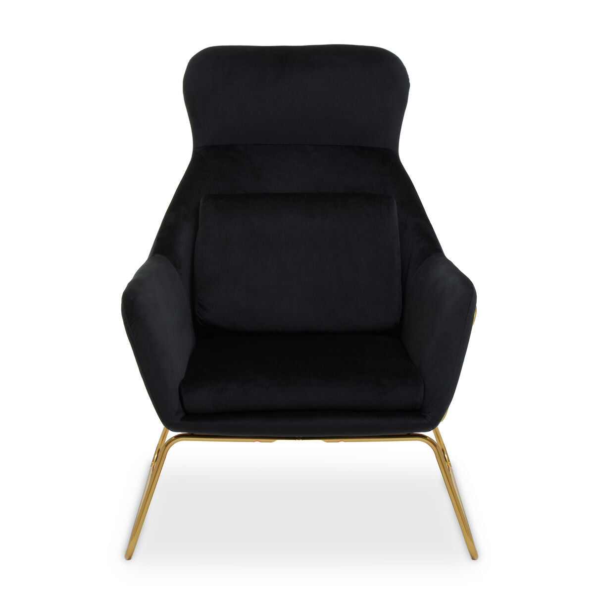 Orsina Stockholm Black Velvet Armchair | Modern Gold Metal Accent Chair