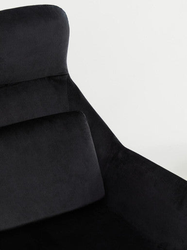 Orsina Stockholm Black Velvet Armchair | Modern Gold Metal Accent Chair