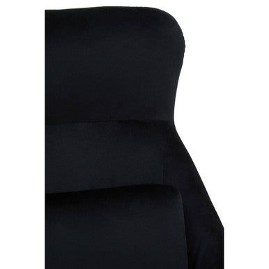 Orsina Stockholm Black Velvet Armchair | Modern Gold Metal Accent Chair