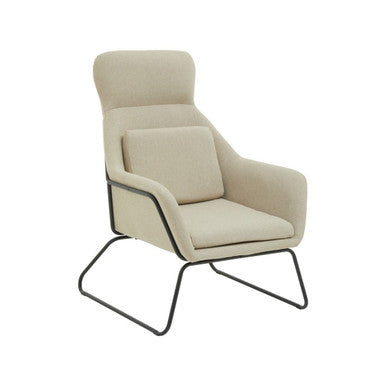 Orsina Stockholm Natural Accent Chair | Black Metal Frame & Headrest