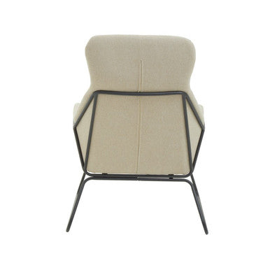 Orsina Stockholm Natural Accent Chair | Black Metal Frame & Headrest