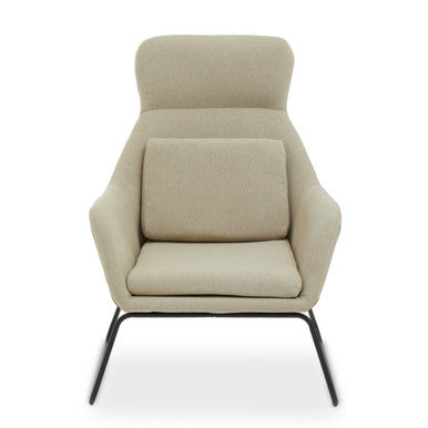 Orsina Stockholm Natural Accent Chair | Black Metal Frame & Headrest