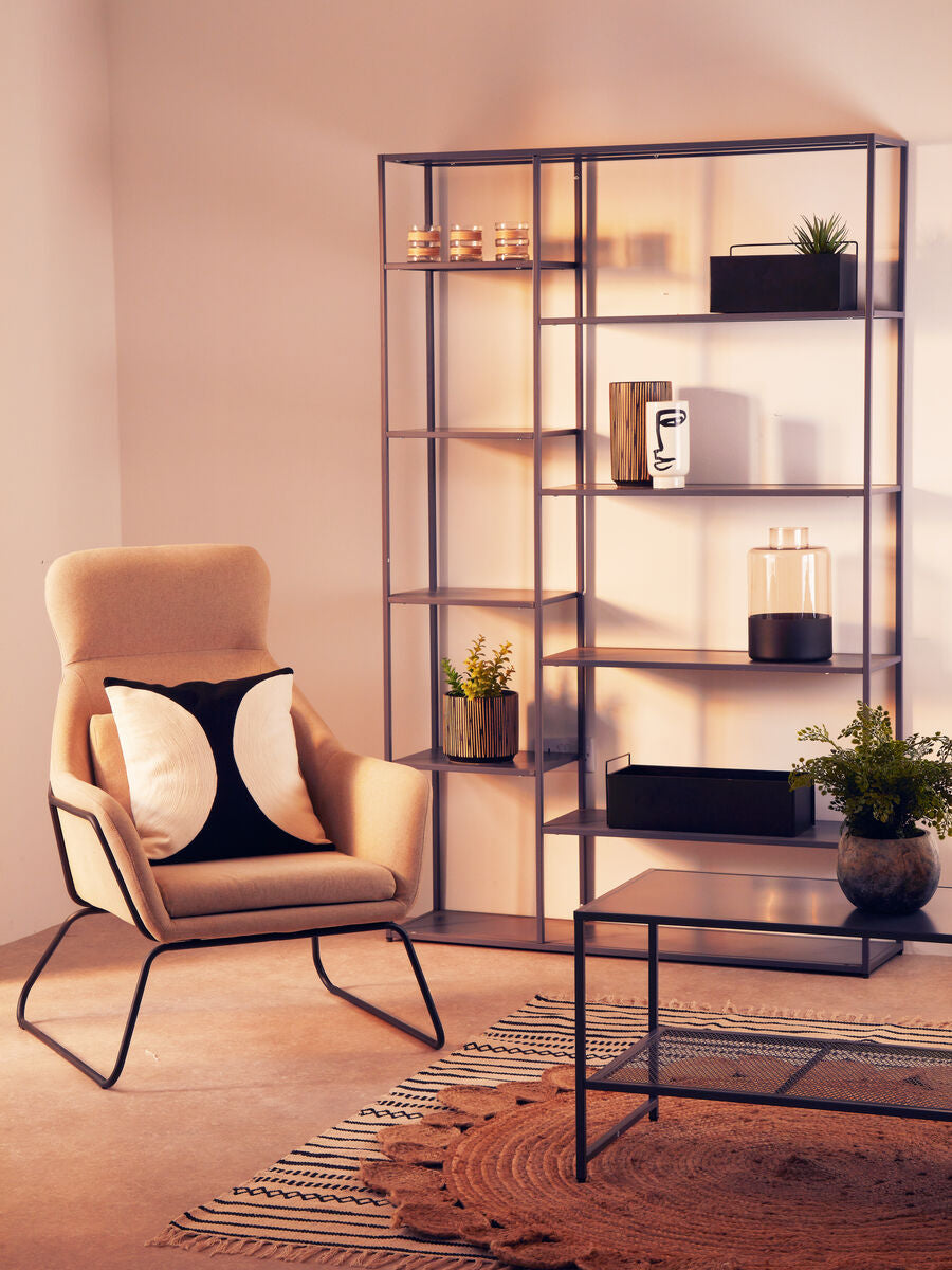 Orsina Stockholm Natural Accent Chair | Black Metal Frame & Headrest