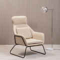 Orsina Stockholm Natural Accent Chair | Black Metal Frame & Headrest